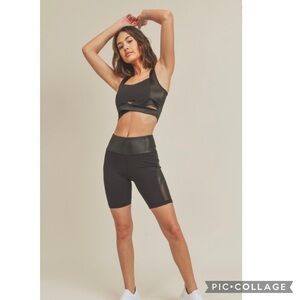 Two Piece Workout - Biker Shorts & Sports Bra Top